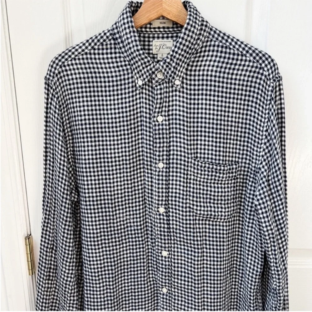 J. Crew Slim Double Weave Shirt Plaid Check